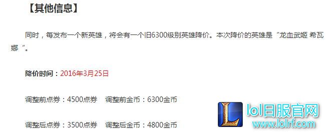 lol铸星龙王索尔上架之后什么英雄降价了