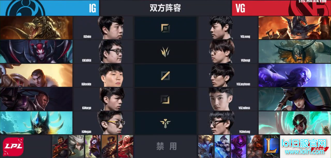 滚动赛果：VG让一追二击败IG终结连败